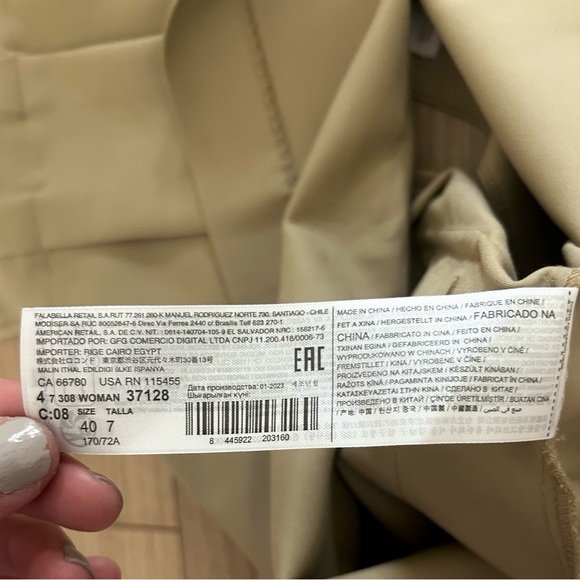 NWT MANGO MNG Beige Khaki Tan Utility Pocket Mini Skirt Scandi Style | Size 8 - Picture 10 of 11